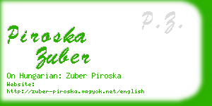 piroska zuber business card